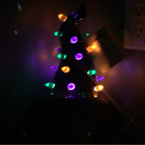 Mr. Halloween Light Up Witch Ceramic Gnome Tree Spooky Boo Scary Decor Green - Picture 9 of 12